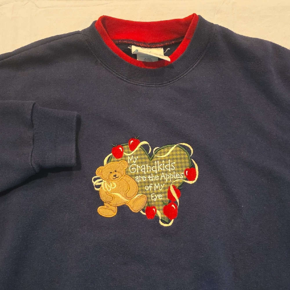 Vintage M&C Sportswear Grandma Grandkids Appliqued Crewneck Sweatshirt‎ L